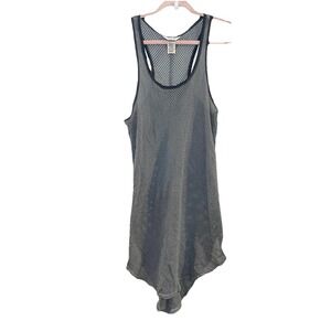 Hard Tail Forever Y2K Blue-Gray Racerback Tunic Tank Coverup Mini Dress Size L